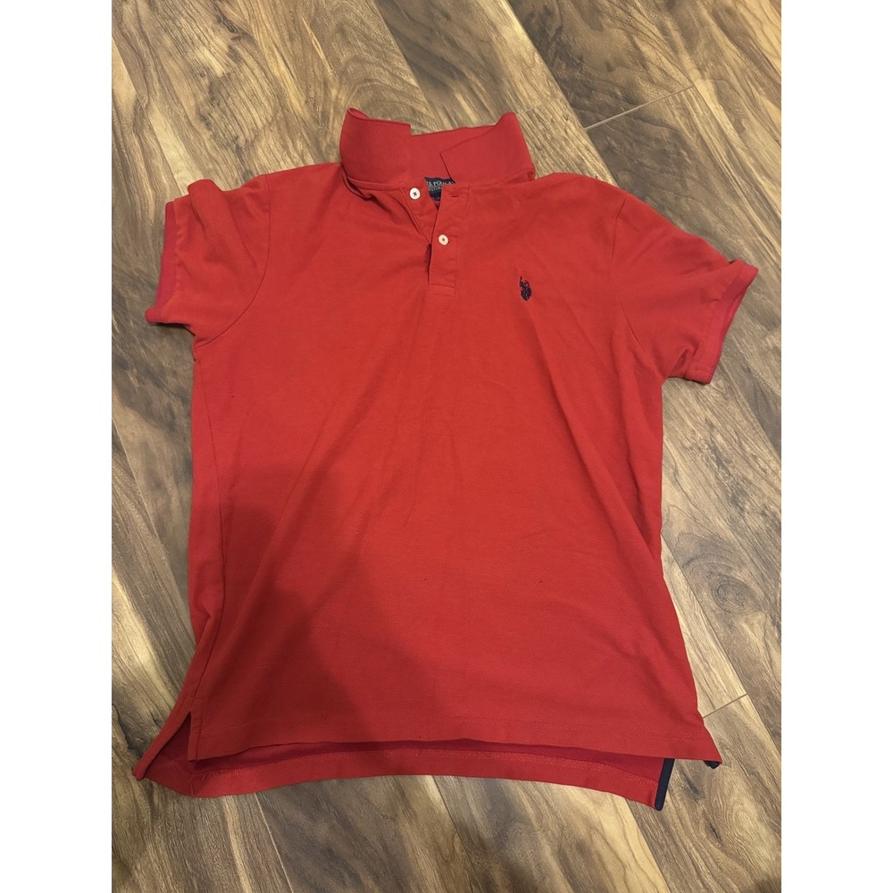 U.S. Polo Assn. Polo Shirt Men's Medium Red Button Down